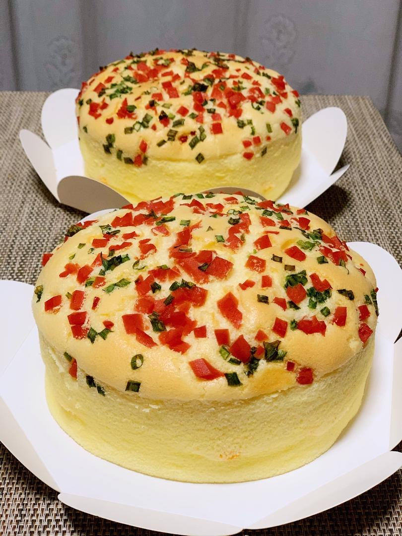 香葱火腿芝士古早味蛋糕（爆浆早餐蛋糕）