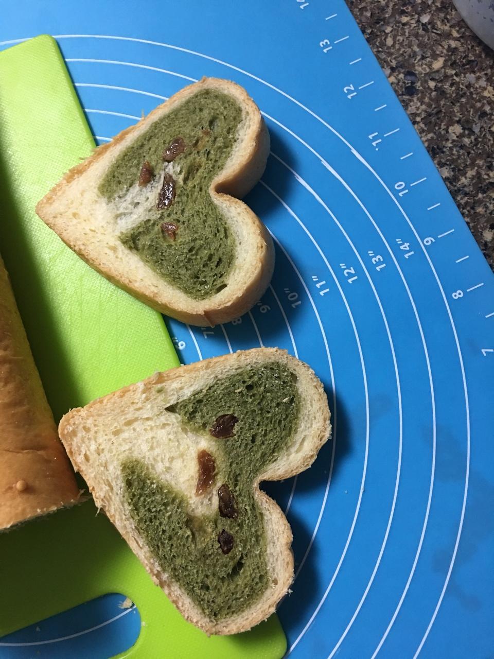蜜豆抹茶心形吐司