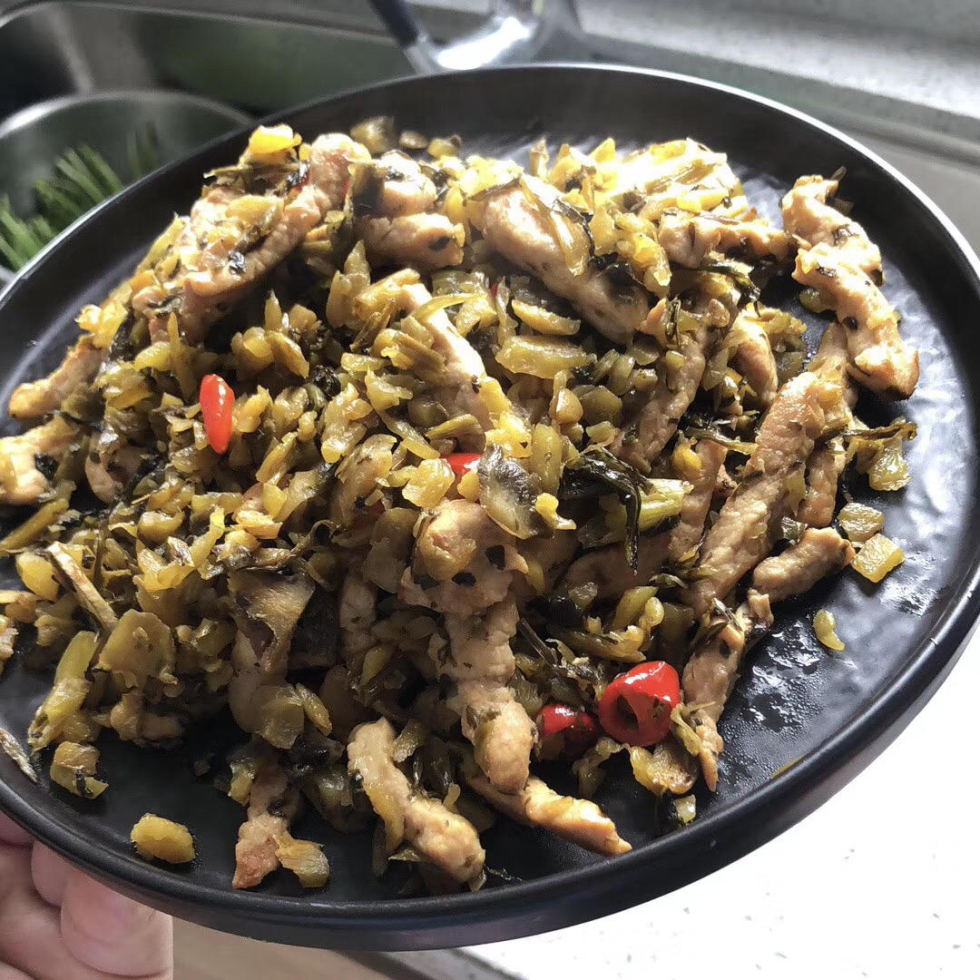 老爸的招牌小菜——雪菜炒肉丝