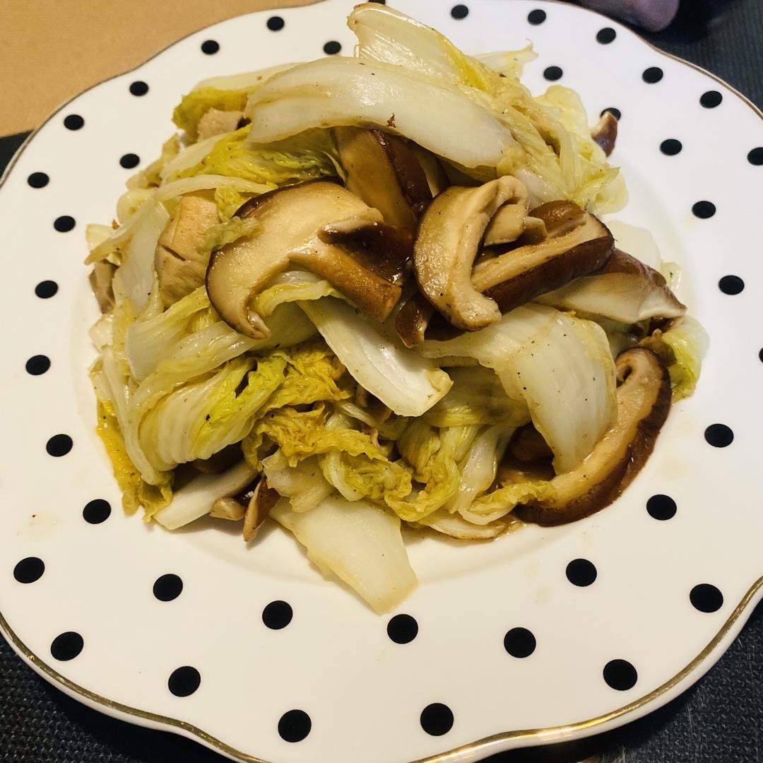 娃娃菜炒香菇