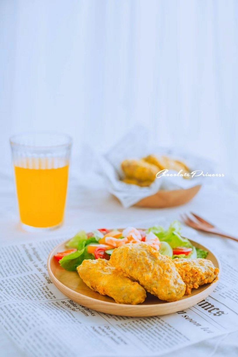 金灿灿的咸蛋黄鸡翅