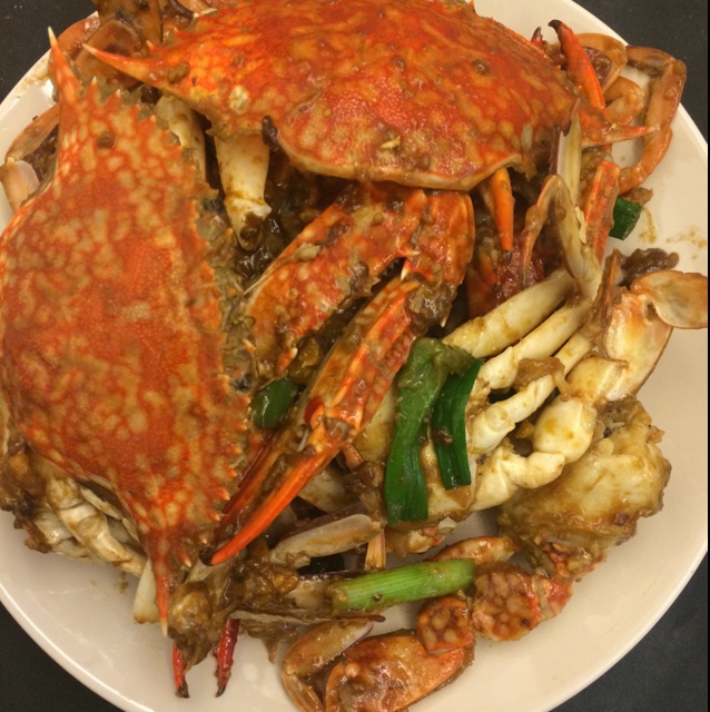 姜葱炒花蟹