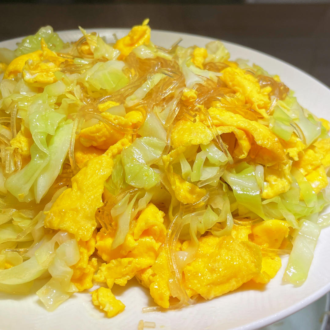 包菜粉丝炒蛋！
