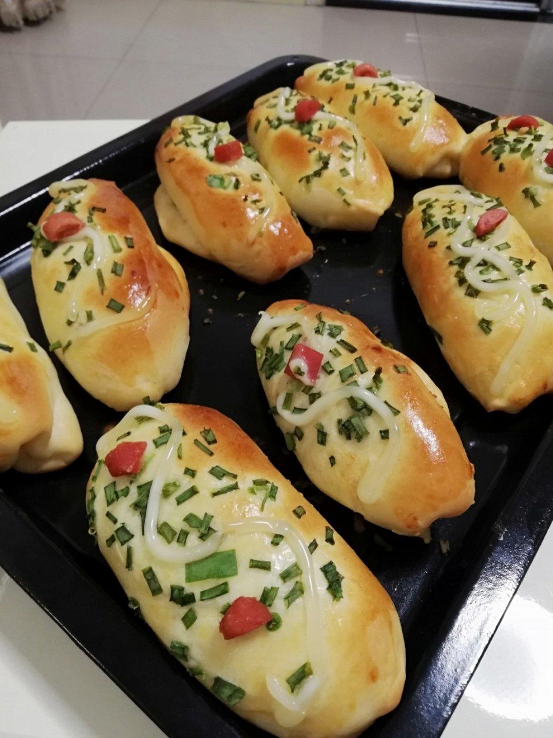 香葱火腿肉松面包