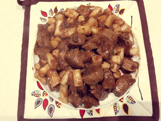 黑椒年糕牛肉粒