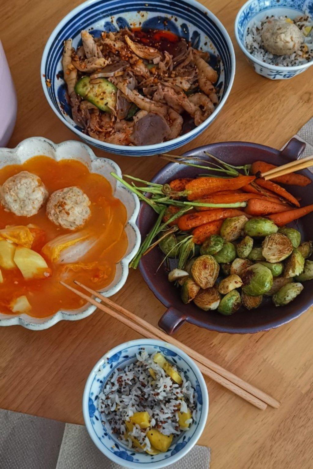 香烤孢子甘蓝胡萝卜