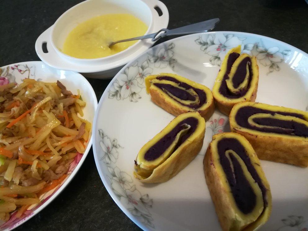 紫薯鸡蛋卷