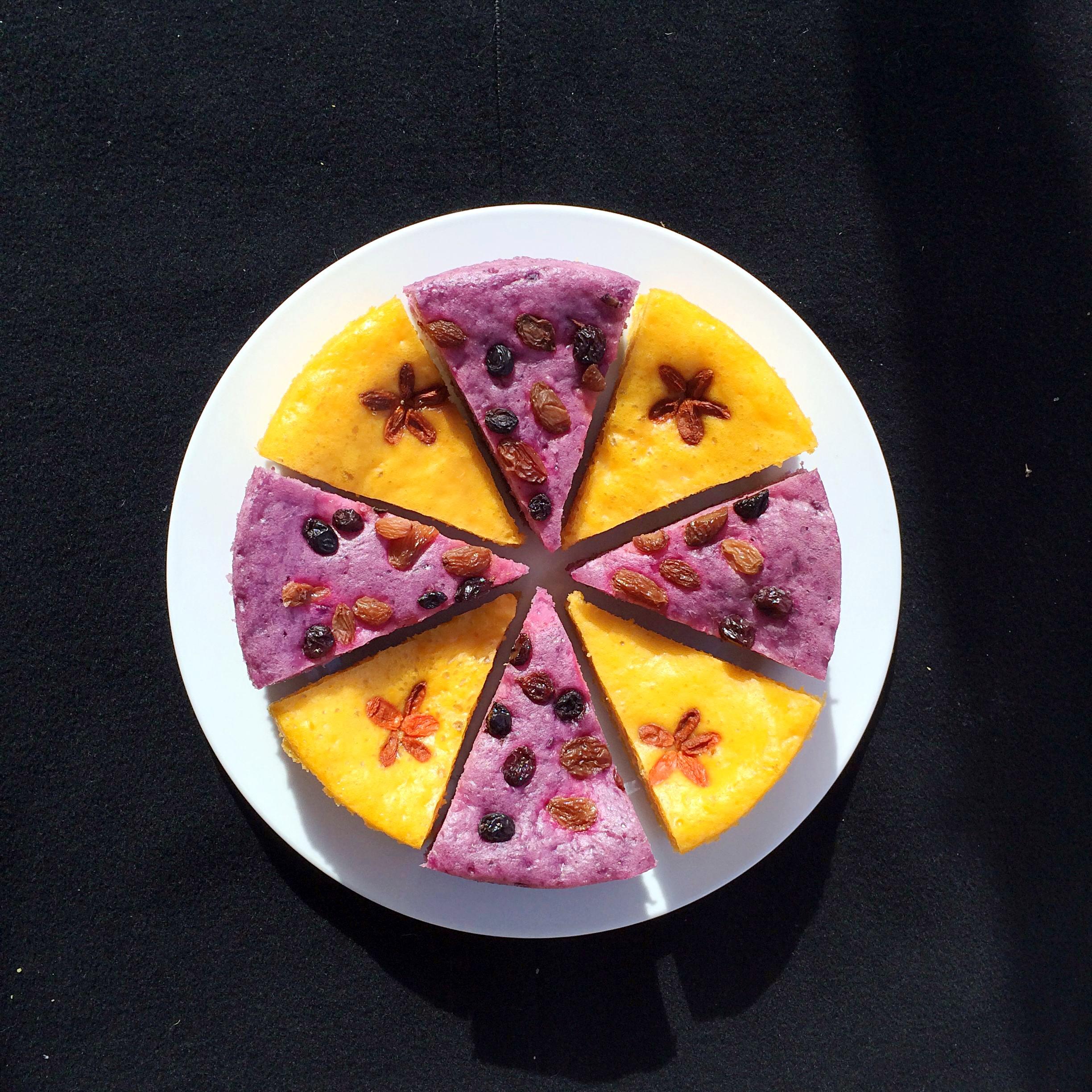 紫薯南瓜系列之双拼发糕的做法
