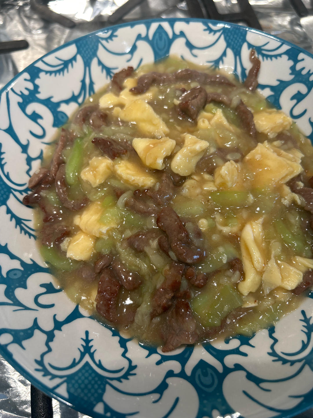【宝宝辅食】丝瓜牛肉鸡蛋盖饭