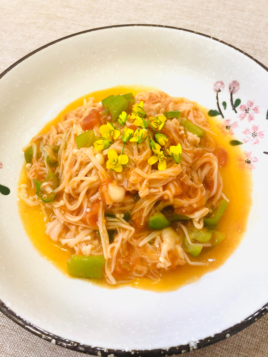 纯素美食｜茄汁金针菇