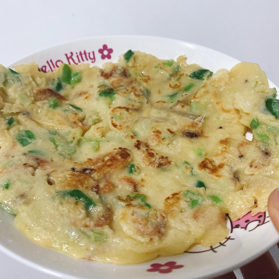 虾皮鸡蛋饼的做法