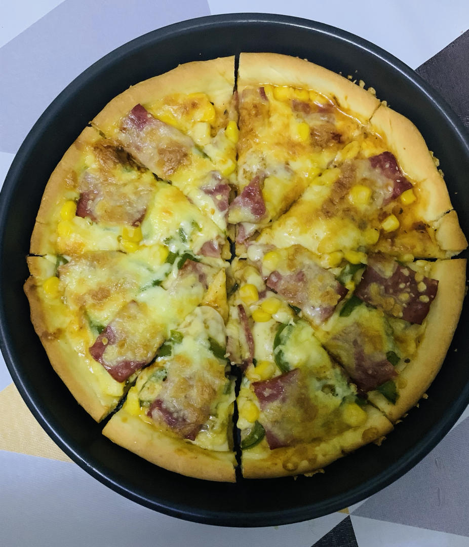 鲜虾🍤培根披萨🍕“内附敲好吃的饼皮做法”