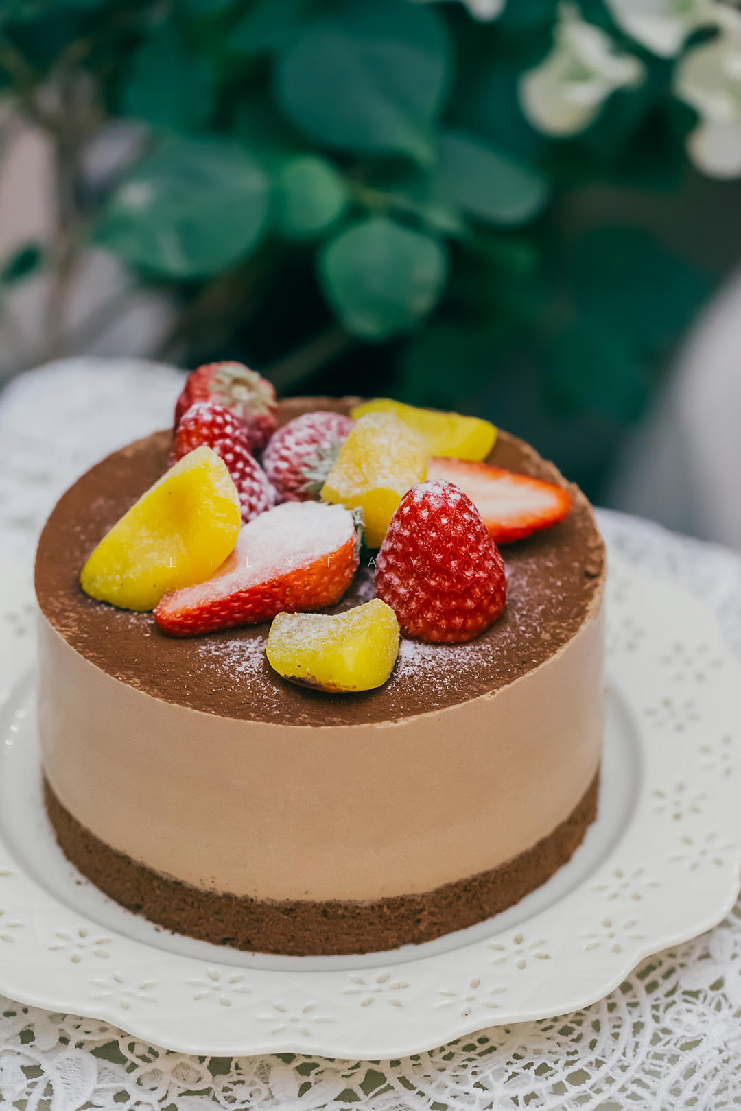 莉莉菲做的可可芒果慕斯蛋糕c29