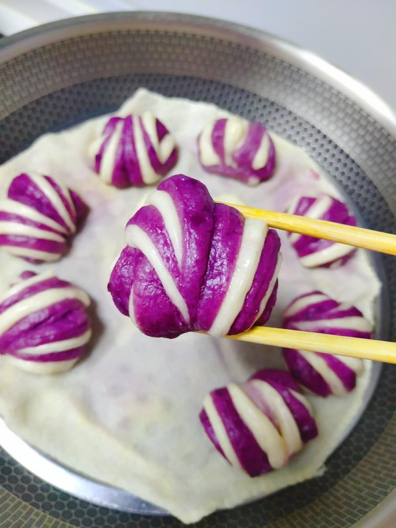 紫薯花卷的做法