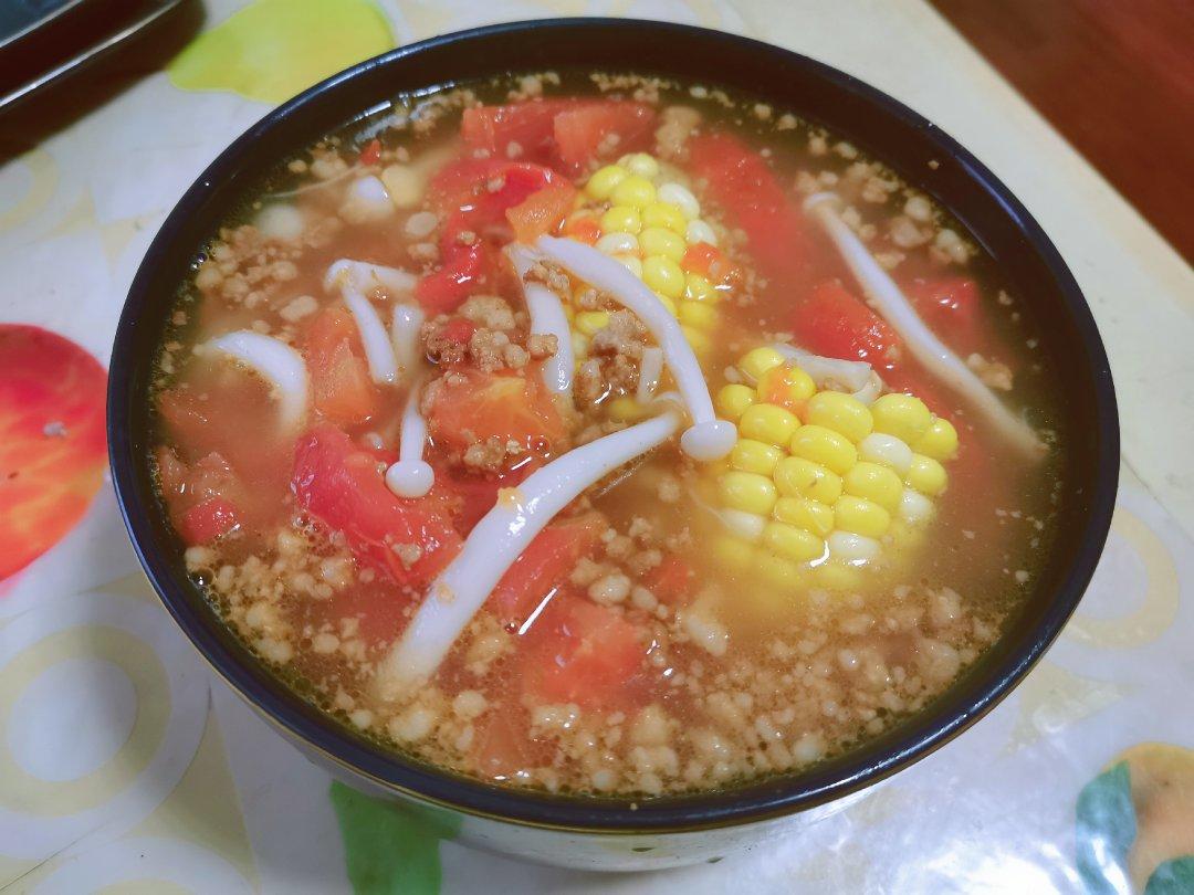 番茄平菇玉米汤