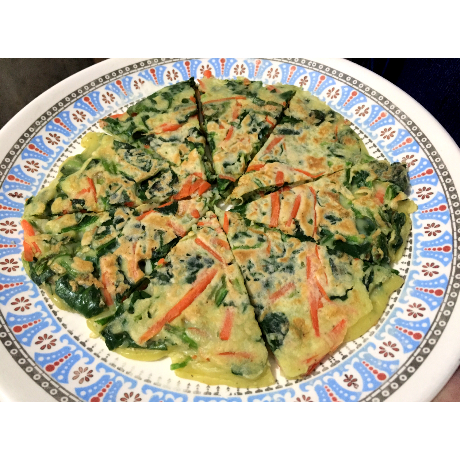 菠菜胡萝卜蛋饼