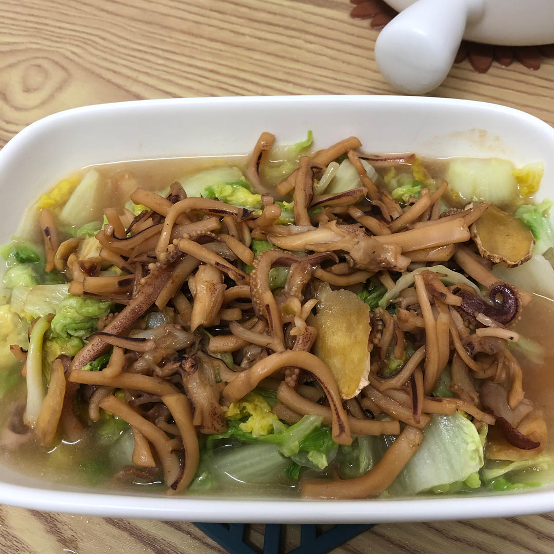 炒鱿鱼干白菜，汁都不放过