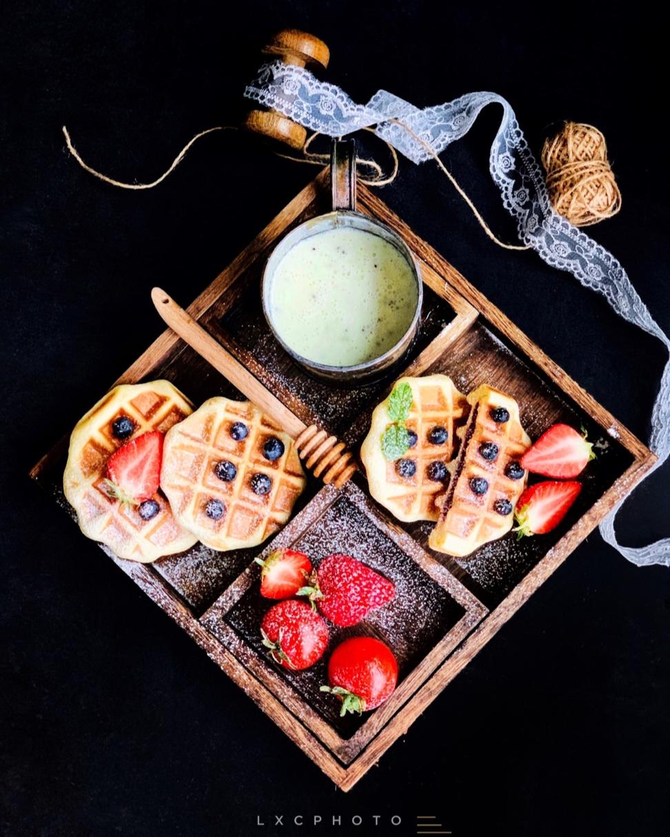 紫薯奶酪华夫饼