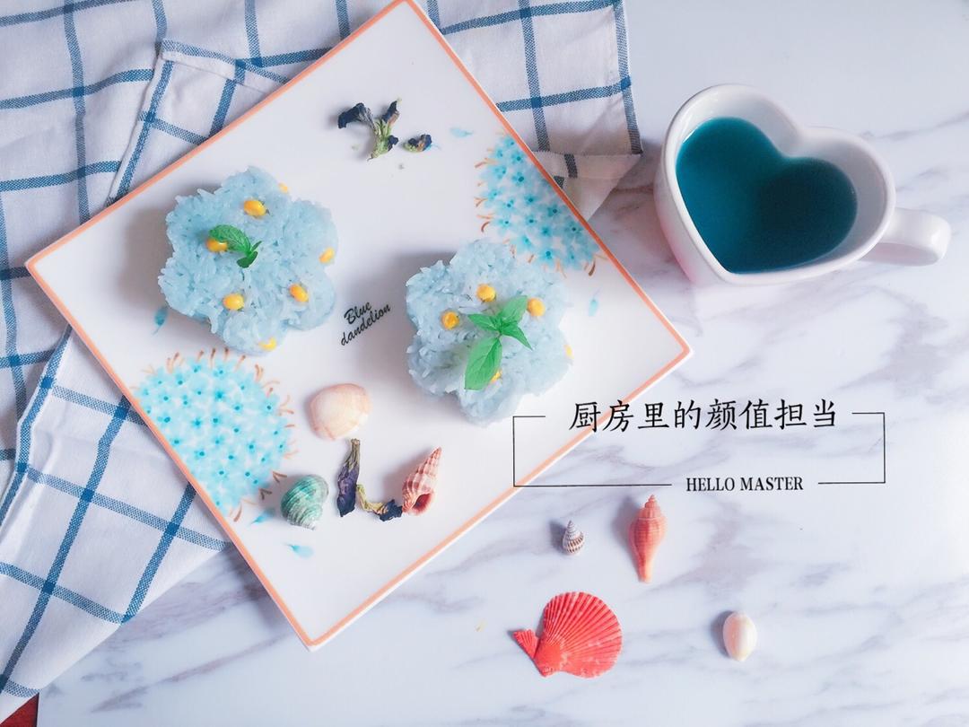 蝶豆花芝士饭团🍙