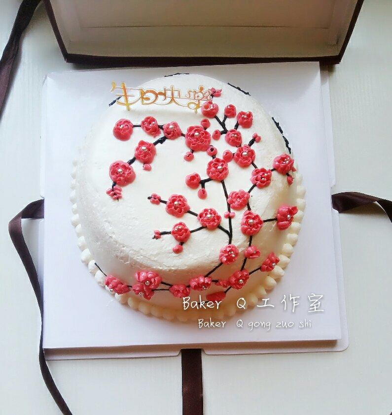 奶油霜装饰之紫皮书的梅花