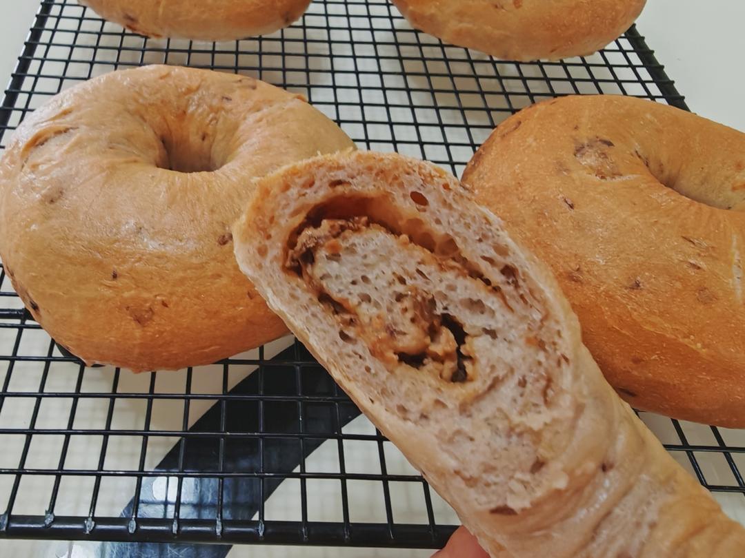 玫瑰乳酪贝果「黑糖玫瑰贝果」