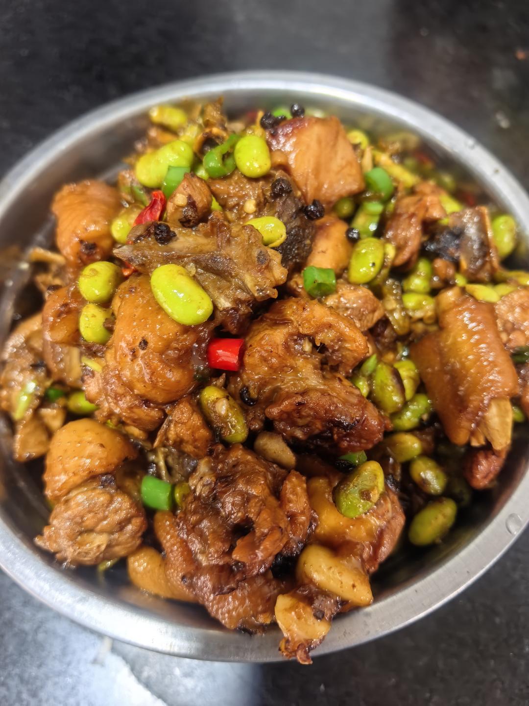 毛豆烧鸡