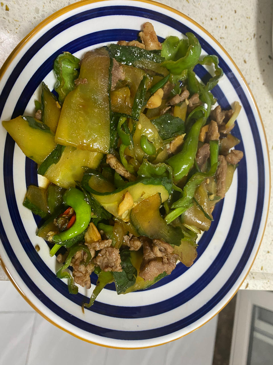 青椒黄瓜炒肉片