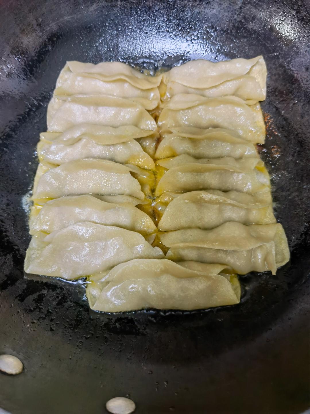 ⚡️超快手⚡️饺子皮版韭菜猪肉锅贴