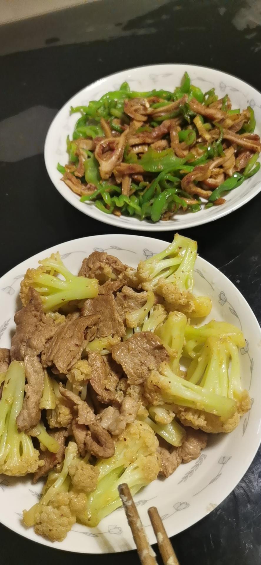 菜花炒肉片