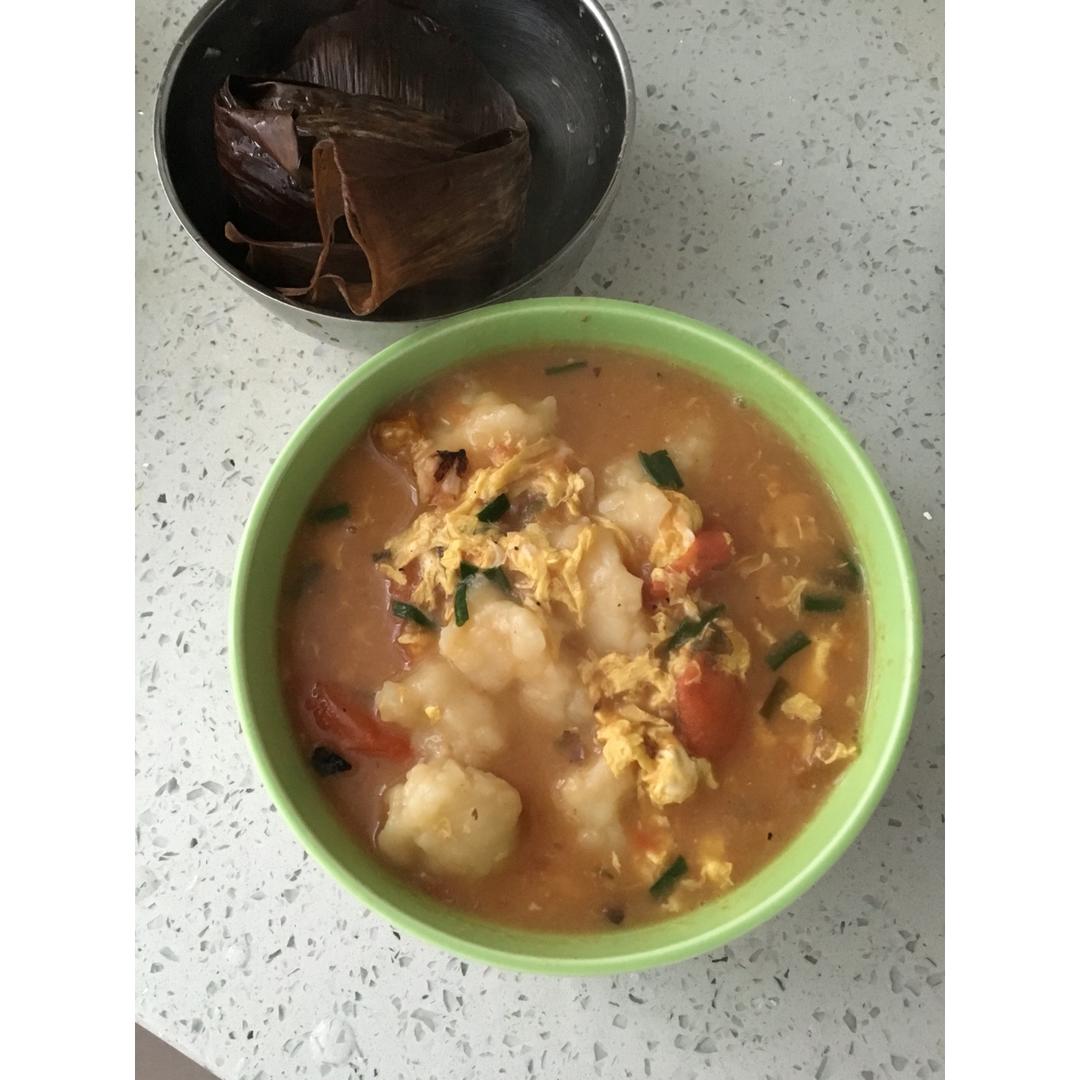 西红柿鸡蛋疙瘩汤