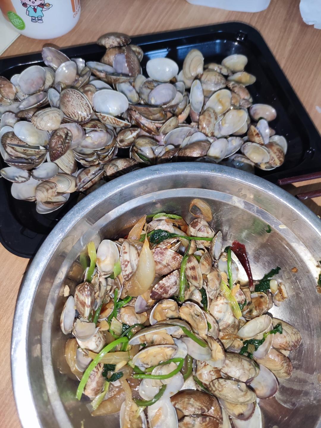 5分钟快手菜❗️秒杀路边摊爆炒花甲～好吃到爆
