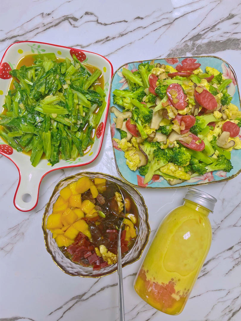 西兰花香菇炒蛋