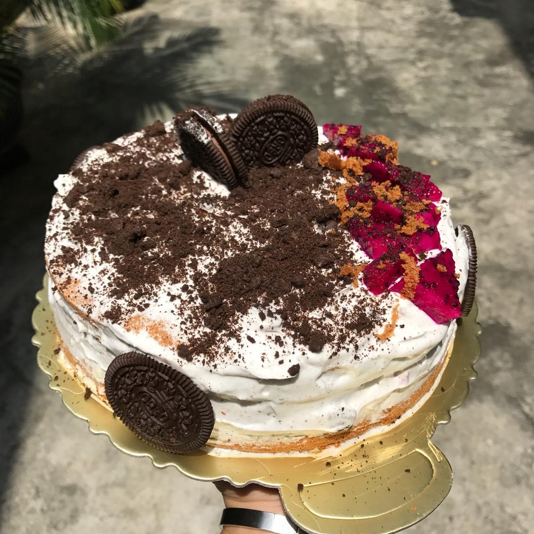 努力学做菜啦啦啦做的奥利奥饼干蛋糕