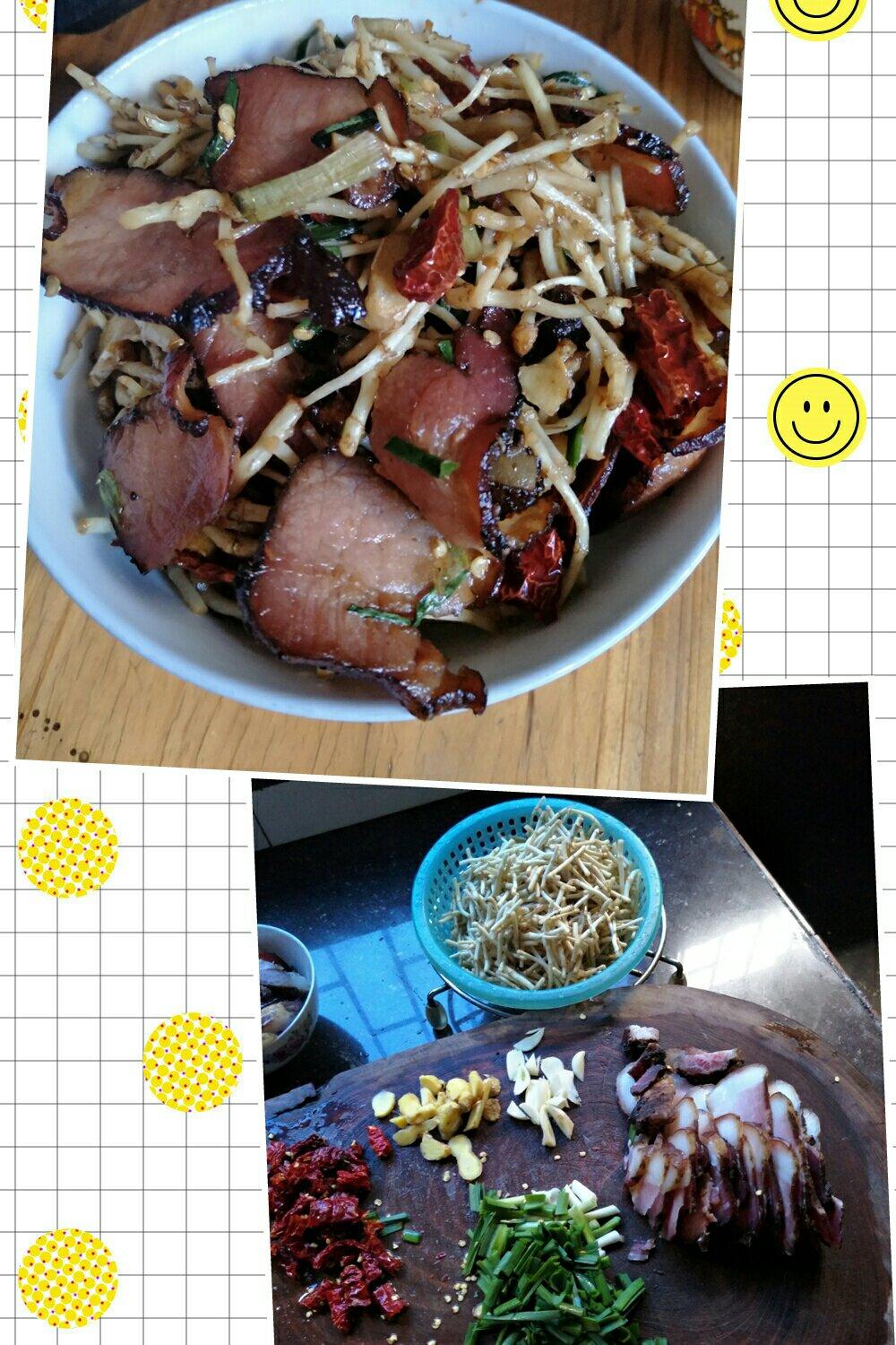 鱼腥草炒腊肉