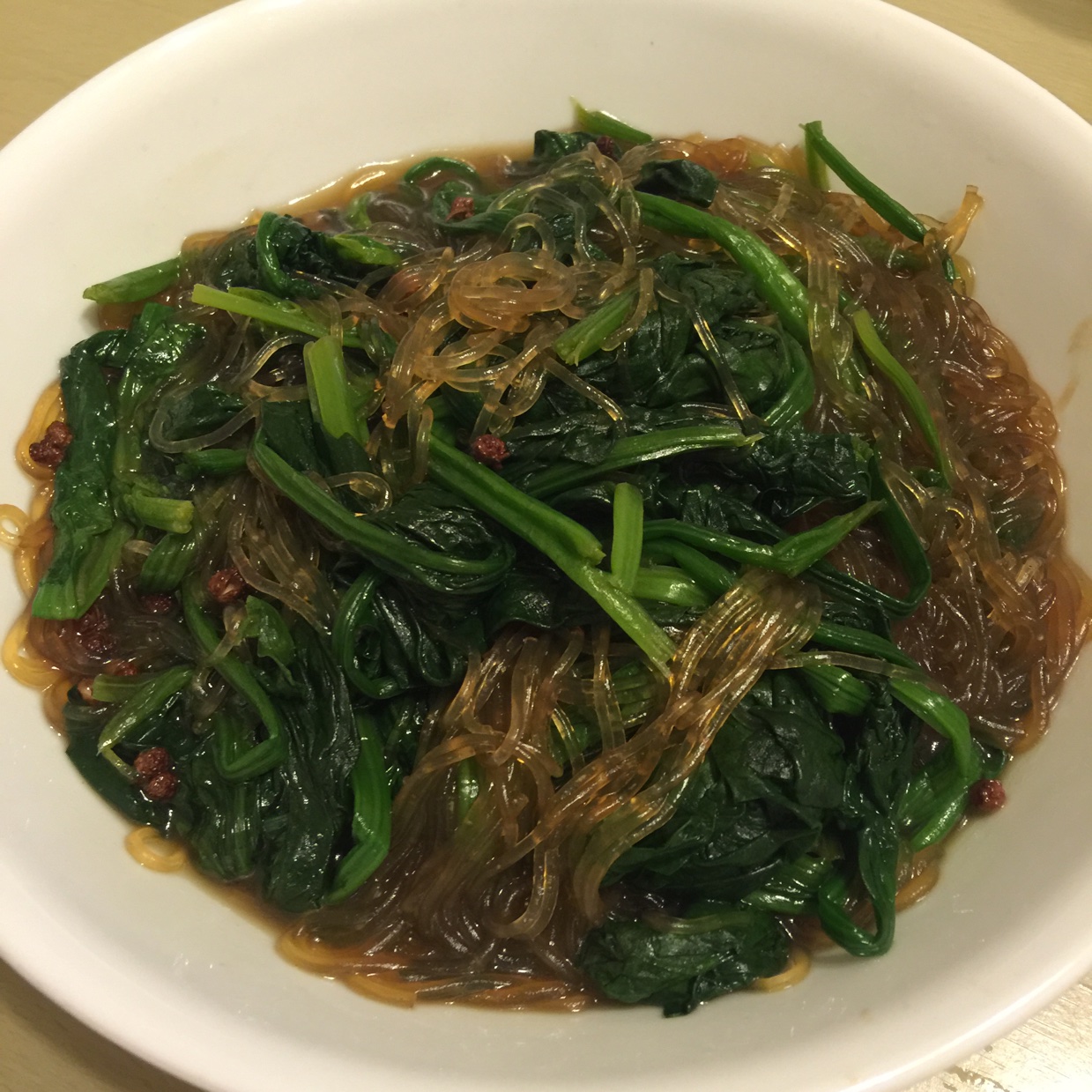菠菜炒粉丝