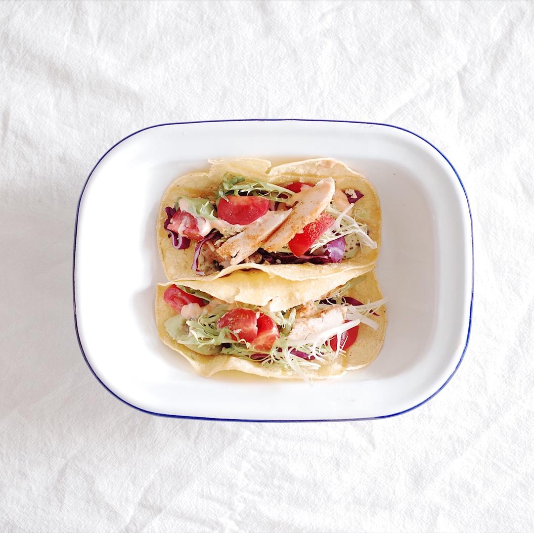 【减脂食谱】墨西哥玉米饼 Taco -鸡胸肉版