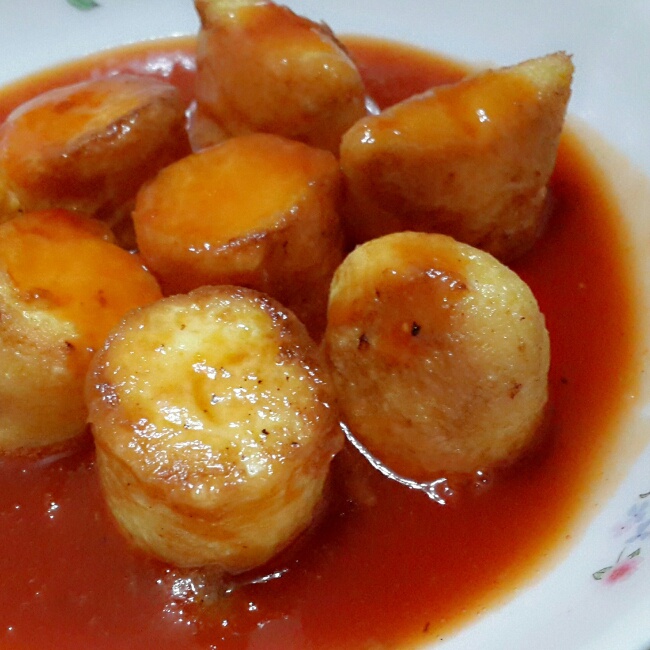 番茄酱煎日本豆腐