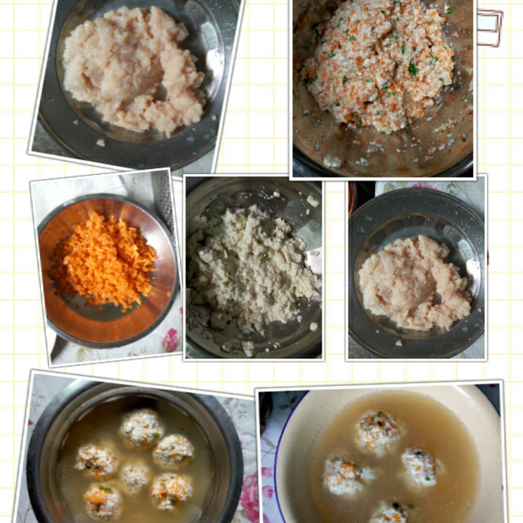 软绵绵的鸡肉豆腐丸（无油）