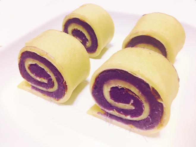 奶香紫薯蛋卷的做法