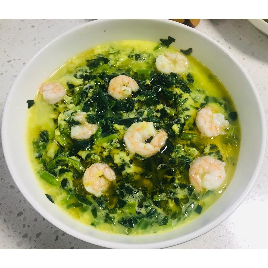 菠菜虾仁蒸蛋
