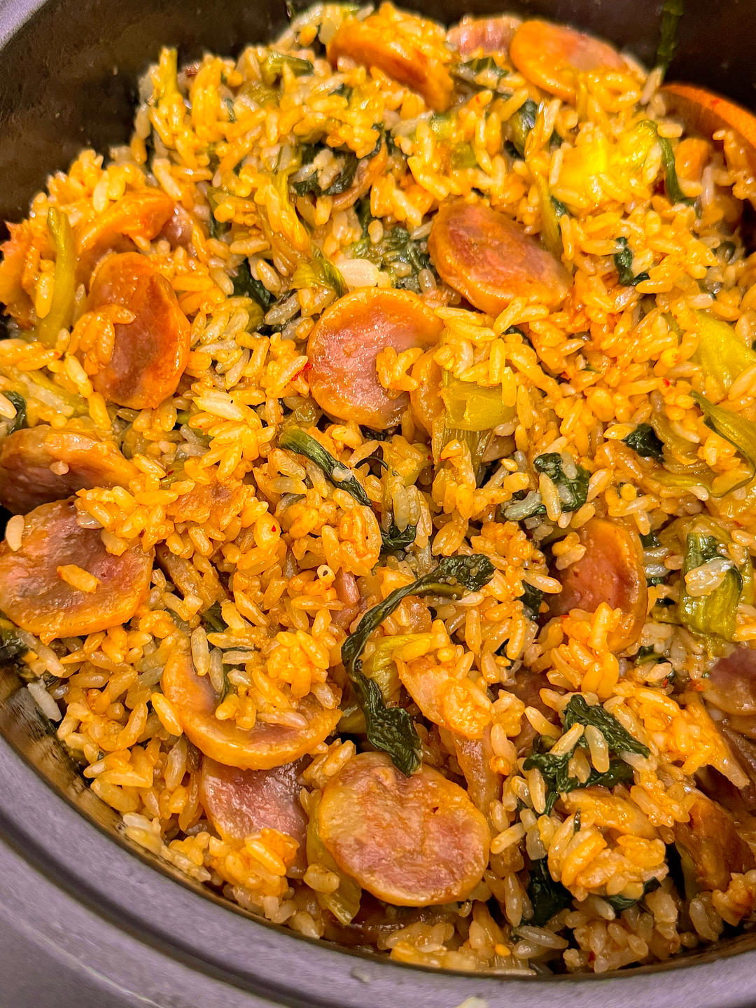 零基础、老少皆宜的香肠青菜煲仔饭（电饭锅版）
