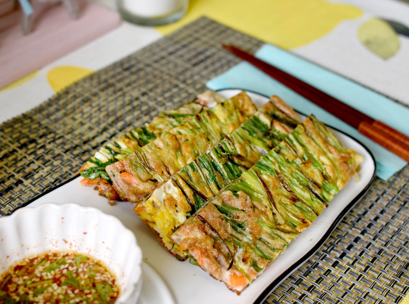 正宗韩式香葱煎饼🌯香脆可口，葱香四溢的做法