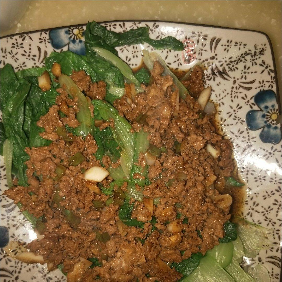 肉末小白菜