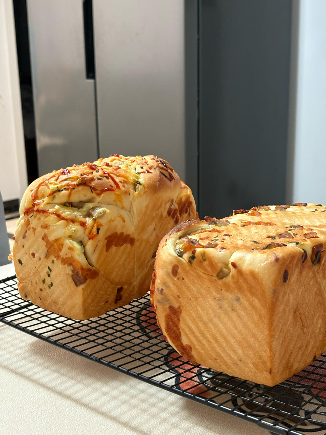 料多多香葱培根芝士吐司