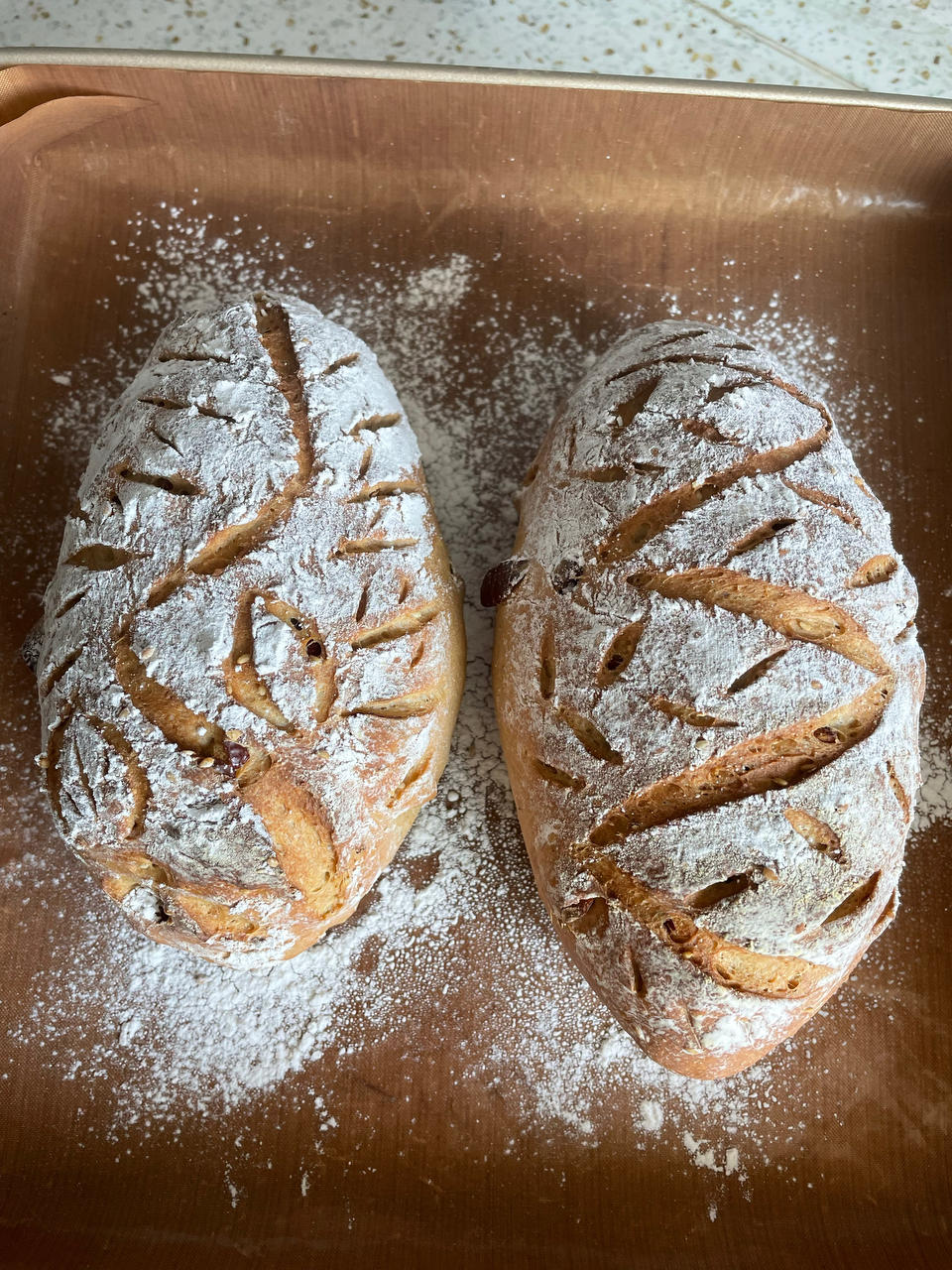 全麦蔓越莓核桃软欧包