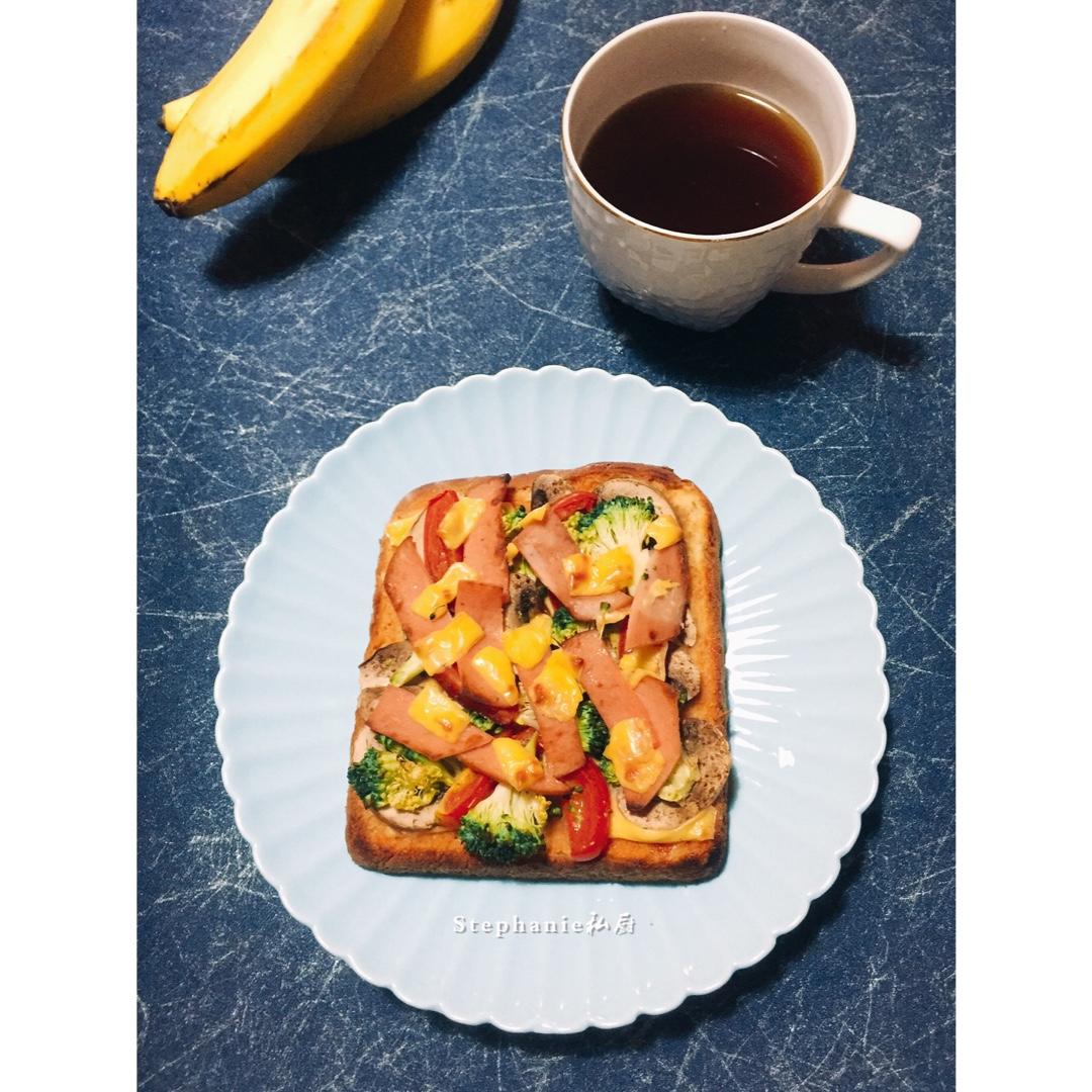 吐司培根小批萨