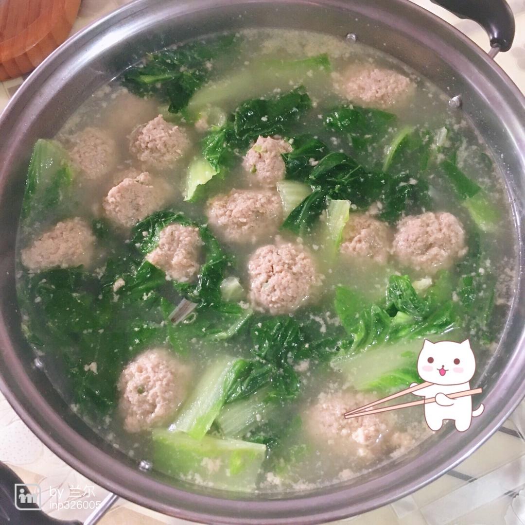 小白菜丸子汤