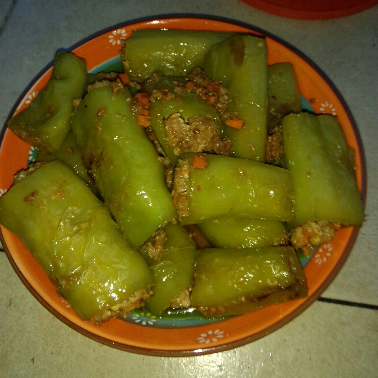 肉馅辣椒-新手下厨 stuffed Chili pepper