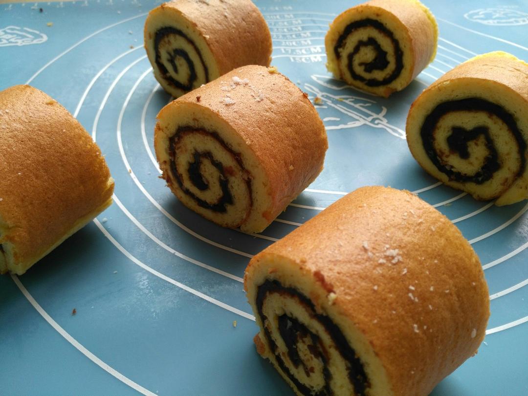 豆沙椰蓉蛋糕卷