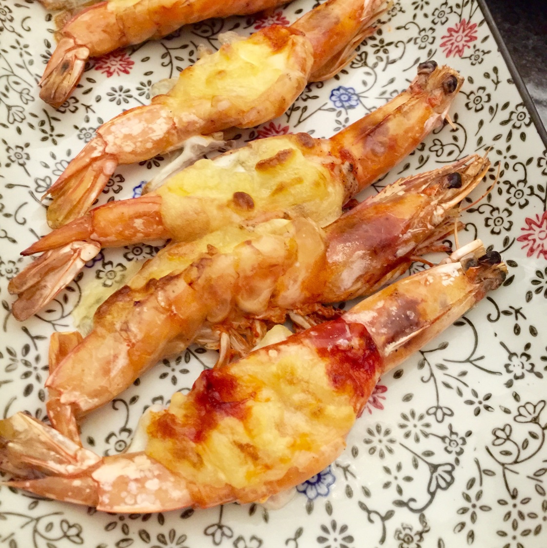 芝士焗大虾 家庭简化版